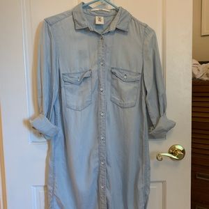 NWOT H&M Chambray Denim Shirt Dress Blue Size 6